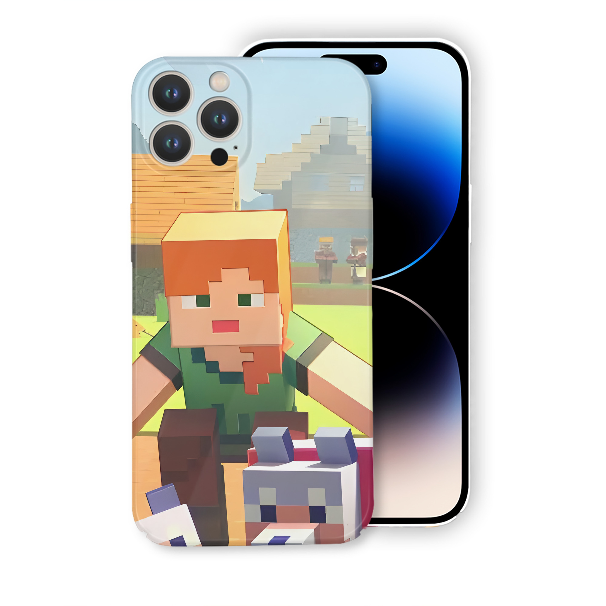 （画像用） マインクラフト ブロックの世界 Minecraft MC Block world 【iPhone 14シリーズ対応】ハードケース